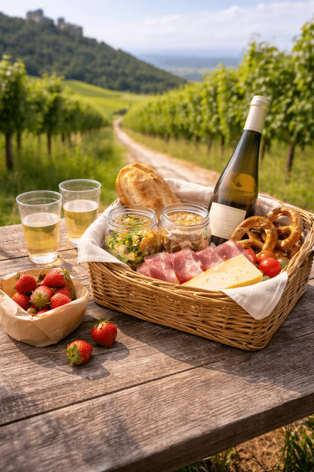 Panier pique-nique préparé au cœur du vignoble alsacien